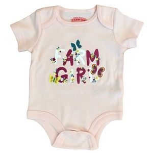 Farm Girl Brand 6-9 Month Floral Butterfly Baby Pink Onsie